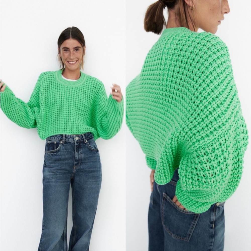 Zara Green Chunky Sweater